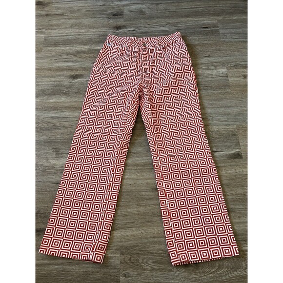 The Ragged Priest Hight Waisted Red & White Printed Jeans Size 30 - Picture 2 of 9